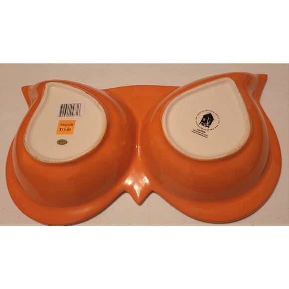 Mesa Owl Eyes Ceramic Divided Serving Dish Vintage Retro Mesa Home Products - Picture 3 of 5